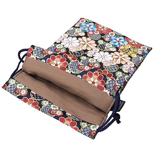 千繍の華 Amazon｜千糸繍院 西陣織 金襴 巾着袋（裏地付き） 彩華爛漫/紺